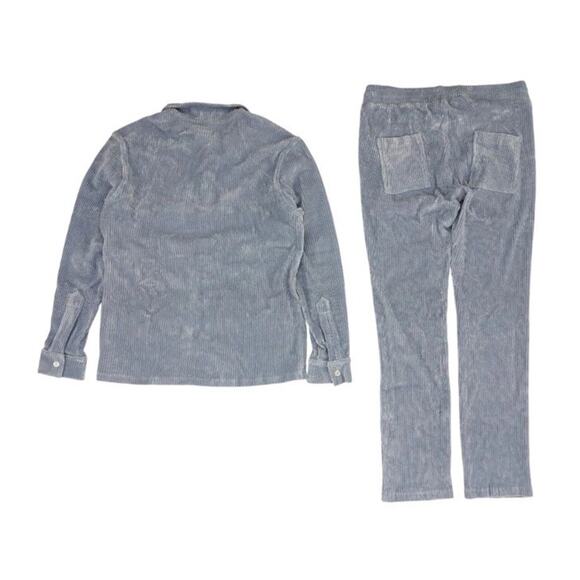 Lucent Los Angeles Blue Lux Corduroy Jacket & Trousers Set XXL Suit - Picture 2 of 3